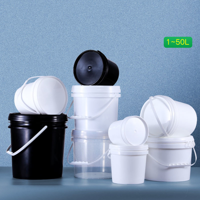 購入 シルクスクリーン印刷 丸型PPガロン プラスチックバケツ 蓋付き 1-20Lのハンドル容量 オンライン製造