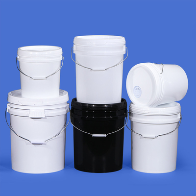 購入 食品グレード 5 ガロン プラスチック PP 丸いバケツ 蓋と鉄柄の塗料バケツ オンライン製造