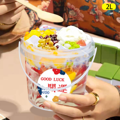 購入 水桶 500ml 1L 2L 水用の蓋付きプラスチックバケツ ヨーグルト クッキー 食品保管 オンライン製造