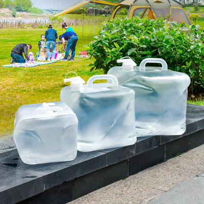 購入 5L LDPE Large Transparent Collapsible Jerry Cans with Handle Portable Outdoor Water Bag For Camping Hiking オンライン製造