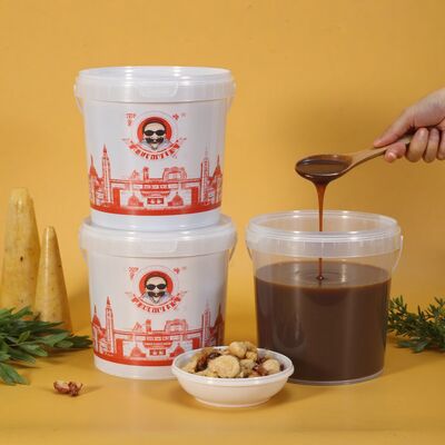 購入 プレミアム クリア 丸い プラスチック バケツ 蓋とハンドル付き バケツ ソース バケツ 調味料 容器 オンライン製造