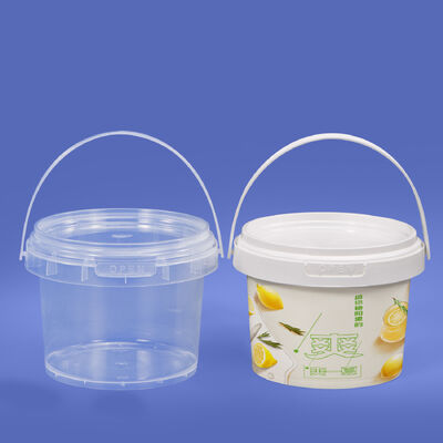 購入 ミニサイズ カスタム 300ml プラスチックバケツ 透明 丸い食品級 密閉バケツ キャンディー ポップコーン ケーキ 食品 収納 蓋柄 オンライン製造