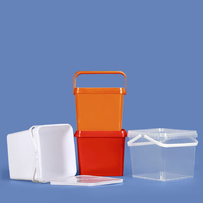 購入 オーダーメイド 5L PP Square Bucket 双柄と蓋付き 食品グレードのプラスチック容器 オンライン製造