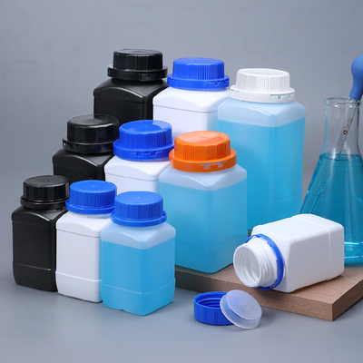 1L液体粉末固体ジェル 貯蔵 フロースト表面の取り扱いとスクリュー内蓋付きのプラスチック方形のボトル