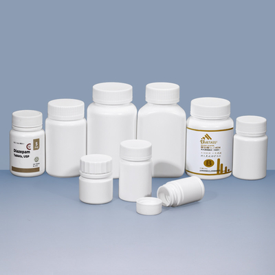 UMETASS ミニ 健康 白い 薬用 ボトル プラスチック 空の ビタミン 錠剤 カプセル ボトル 蓋付き