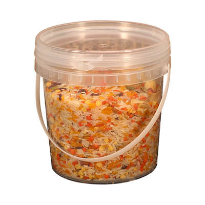 透明 500ml 食品用プラスチックバケツ 蓋付き デザインは UMETASS 製