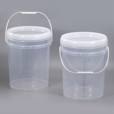パスティックハンドル 20L 食品グレード 5 ガロン プラスチックバケツ コンテナ 蓋付き リーナー スケールライン