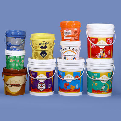 販売 食品グレード 1L-20L ハンドル密封蓋とカスタマイズされたロゴのプラスチック塗料バケツ