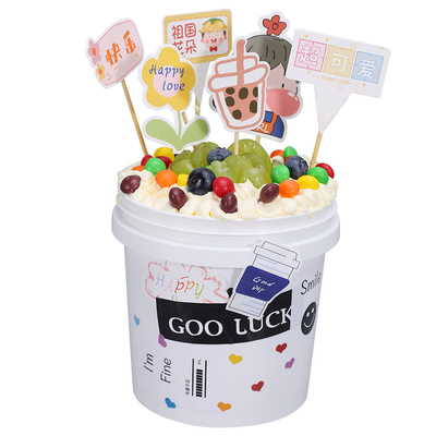 ヨーグルト チョコレート スプレーとソースのための1L丸いプラスチックバケツ