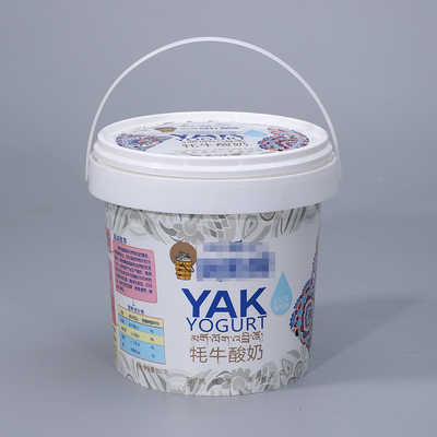 IML ラウンド PP プラスチック アイスクリーム バケツ 蓋とハンドル 100% 素材 丸い形