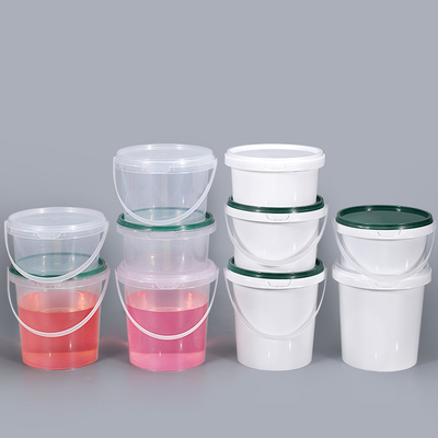 500ml PP クリア ホワイト 食品 持ち帰り パッケージ アイスクリーム クッキー ハンドル蓋付き 小型プラスチックバケツ