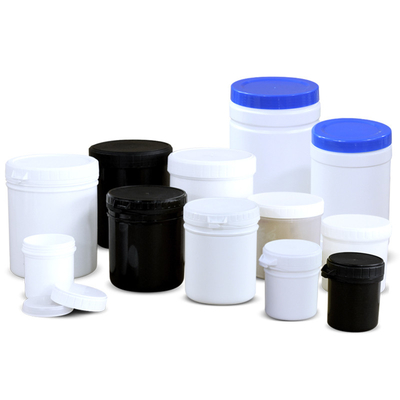 材料 白と黒のHDPEプラスチック貯蔵器 広い口のボトル