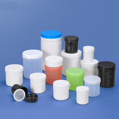 粉末包装 HDPE 容器 広い口と密閉された螺旋首 黒/白/透明