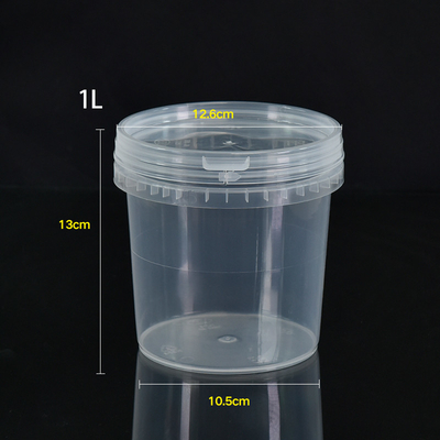 印刷 シルクスクリーン印刷 1L 100pcsセット 食品保管のための透明なプラスチックバケツ