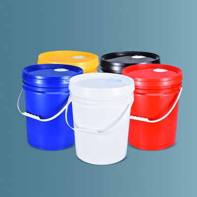 丸20L PP 5ガロン食品グレード プラスチック塗料バケツ 蓋とハンドル 赤いバケツ