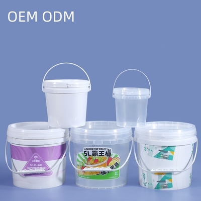 6L 家庭用 透明 プラスチック 丸 オーダーメイド プリント キャンディー ポップコーン クッキー バケツ 蓋付き
