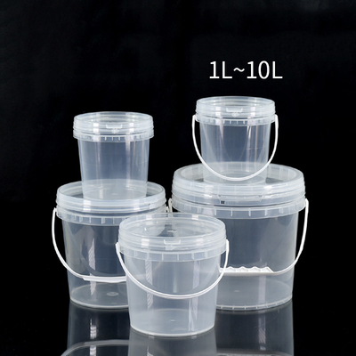 1L-10L 丸いカスタム印刷キャンディークッキー 透明なプラスチックバケツ 漏れ防止蓋のサンプル
