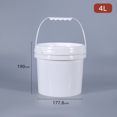 1L 2L 3L 4L 5L 空きプラスチック塗料バケツ 蓋付き 工業用バケツ 白い蓋付き