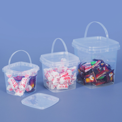 280ml 500ml 1L 2L スクウェア カスタム印刷パーティ キャンディー ポップコーン クッキー ミルク ミツバチ プラスチック製の氷のバケツ 蓋付き