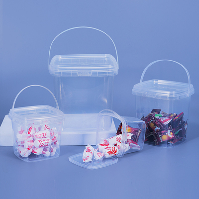 プリント 丸 1リットル 透明なプラスチックバケツ チョコレートクッキー 食品パッケージ