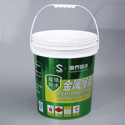 化学産業用シルクスクリーン印刷用金属ハンドル付き10Lプラスチック塗料バケツ