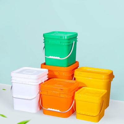 5L 10L 16L 25L オレンジ方形のプラスチックバケツ スーパーマーケット食品保管用PP素材