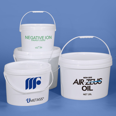 6L 16L 20L プラスチック 円形 塗料 ボケット ボケット ハンドル付き OEM ロゴ 印刷 色