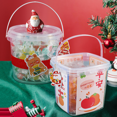 280ml 300ml 500ml 750ml 1L 1.5L 2.5L 4L プラスチック食品保管バケツ クリスマス装飾