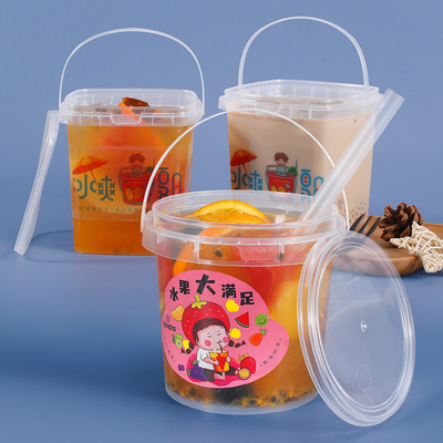 水 ISO9001SGS 認定 フルーツヨーグルト 牛乳茶の包装のための空きプラスチックバケツ