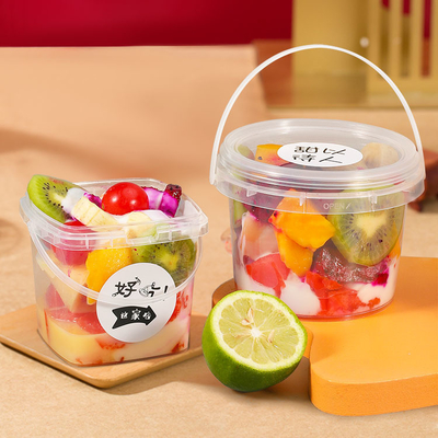他の食品グレードの厚いプラスチックバケツ 持ち物と蓋付き 海鮮食品 スナック OEMカラー印刷