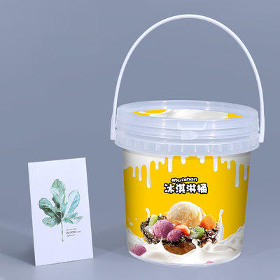 シルクスクリーン印刷 シルクスクリーン印刷 熱伝送印刷 ヨーグルト用透明プラスチックバケツ1L
