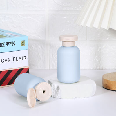 Luxury Green Blue Pink 100~500ml Minisize Cosmetic Skincare Shampoo Conditioner Body Lotion Squeeze Travel Bottle with Flip Top Cap