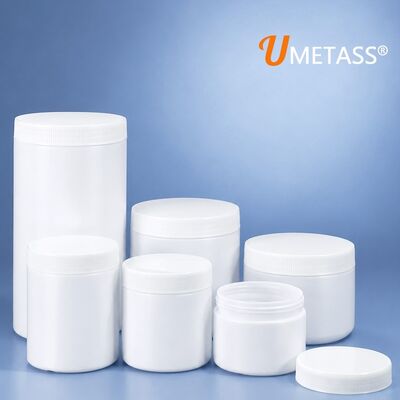 工場直結 HDPE 広口スクリュープラスチック容器 150mL-1L アルミホイルライナー容器 調味料穀物 焼粉の使用